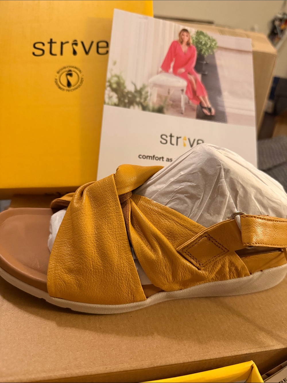 Strive Women's Mustard Knot Slingback Sandal